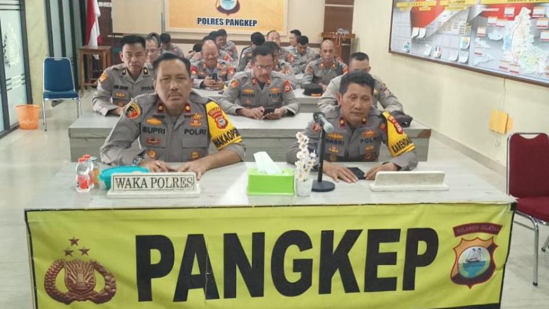 Polres Pangkep Gelar Giat Binrohtal Secara Daring bersama Polda Sulsel