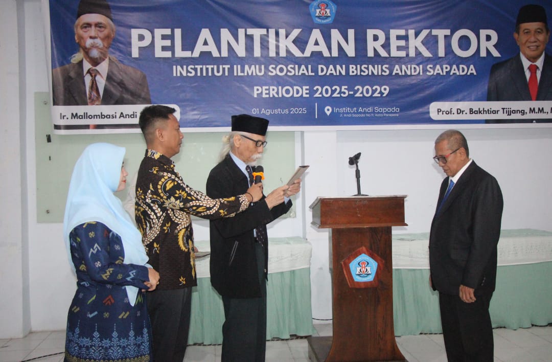Prof Bakhtiar Tijjang Kembali Dilantik jadi Rektor Institut Ilmu Sosial dan Bisnis Andi Sapada