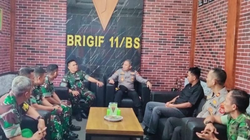 Kuatkan Hubungan dan Kolaborasi, Kapolres Parepare Silaturahmi ke Brigif 11 Badik Sakti