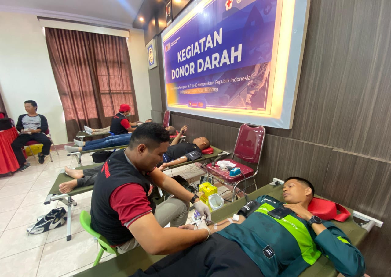 Rutan Pinrang Gelar Donor Darah Sambut HUT RI ke 80