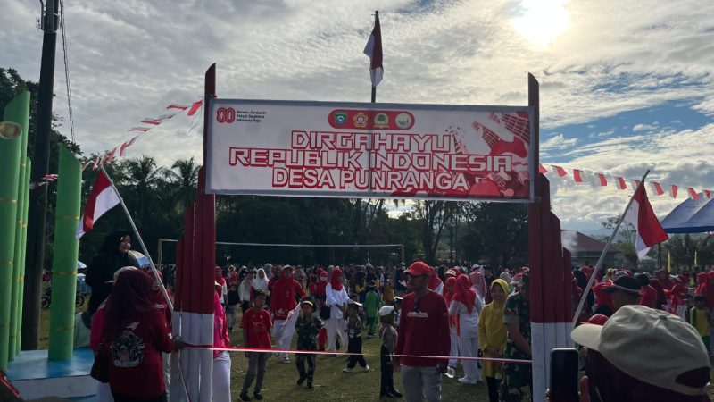 Jalan Santai Desa Punranga Pangkep Peringati HUT Kemerdekaan RI ke 80