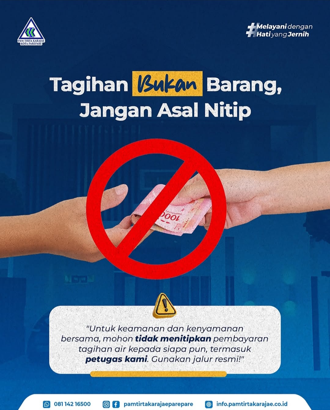 PAM Tirta Karajae Minta Pelanggan Tidak Titip Pembayaran ke Orang Lain