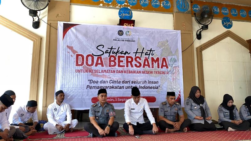 Untuk Keselamatan dan Kebaikan Negeri Tercinta, Rutan Pinrang Gelar Doa Bersama