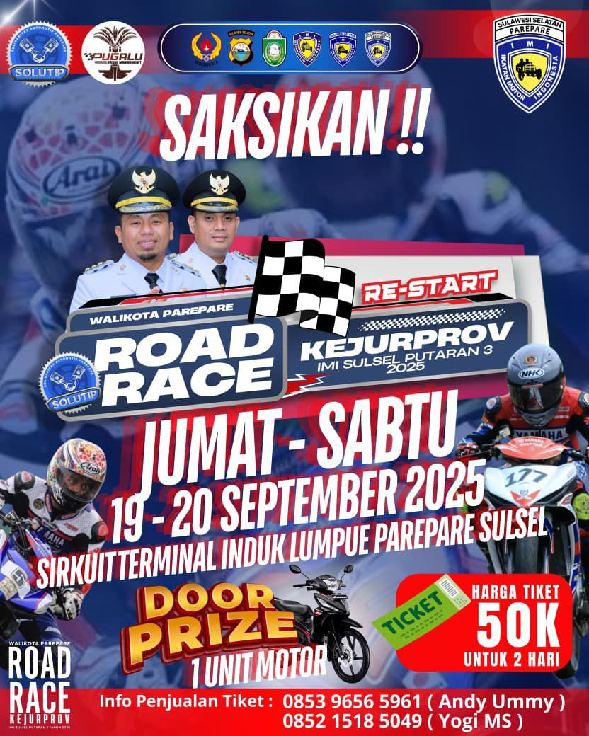 Road Race Kejurprov Sulsel Putaran 3, Parepare jadi Magnet Sport Tourism