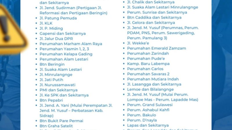 PAM Tirta Karajae Siapkan Layanan Tangki Gratis di Beberapa Wilayah Terdampak Distribusi Air