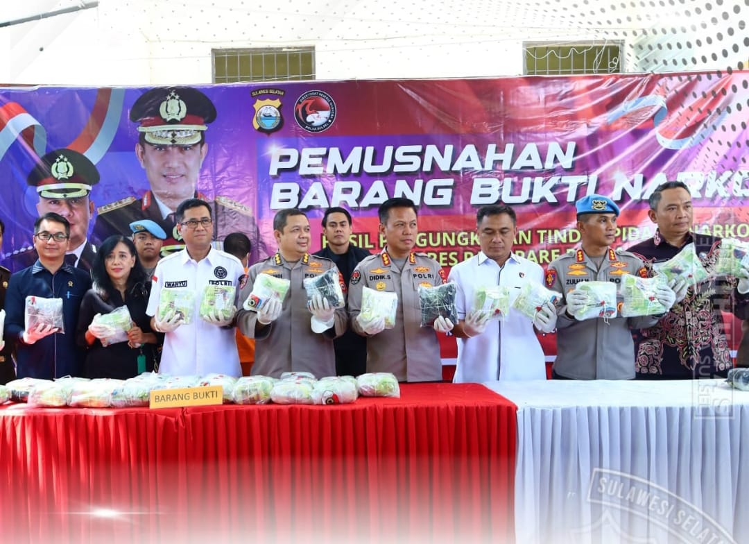 Polda Sulsel Musnahkan 44 Kg Sabu Hasil Ungkapan Polres Parepare