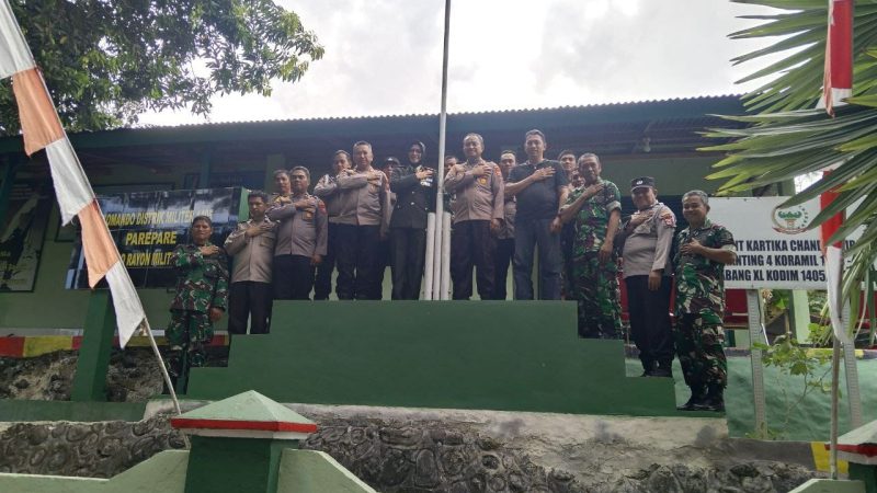 Aksi Solidaritas, Polsek Bacukiki Sambangi Koramil 1405/03, Beri Ucapan Selamat HUT TNI ke-80