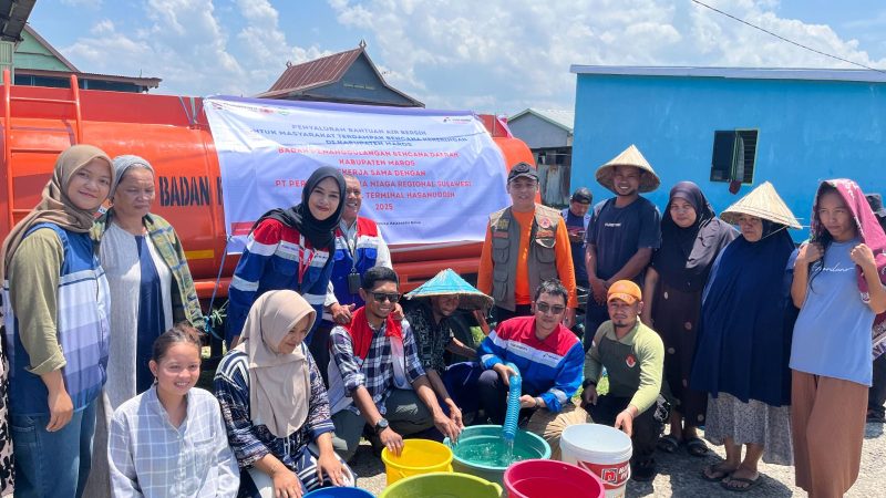 Pertamina Sulawesi Salurkan 240 Ribu Liter Air Bersih untuk Warga Terdampak Kekeringan di Maros