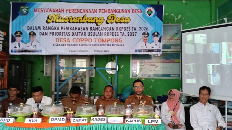 Musrenbang Pembahasan RKPDes 2026 dan DU RKPDes 2027 Desa Coppo Tompong Luar Biasa
