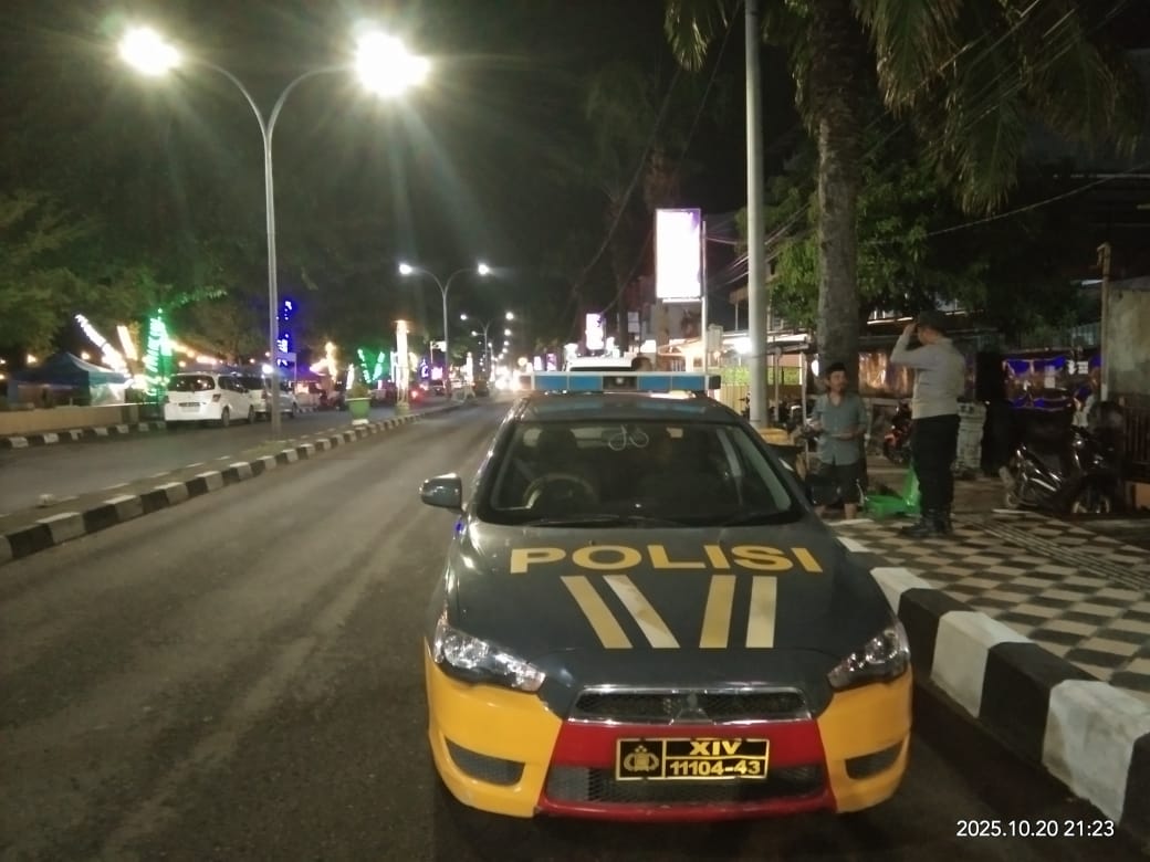 Patroli Blue Light Polsek Bacukiki, Pantau Situasi di Senin Malam