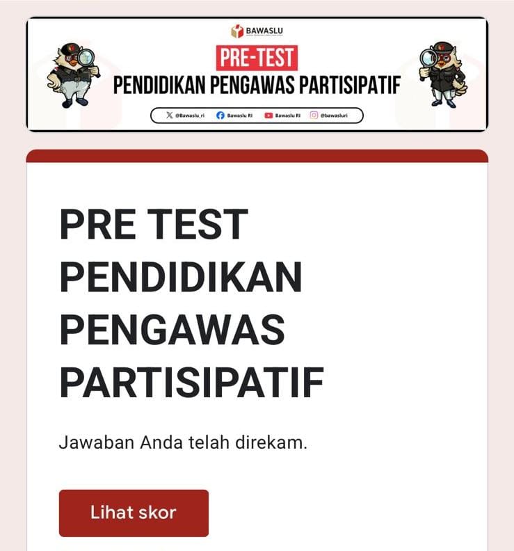 40 Peserta P2P Daring Asal Parepare Ikuti Pre-Test, Awali Pembelajaran Pendidikan Pengawas Partisipatif 2025