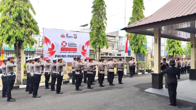 Polres Parepare Gelar Upacara Hari Sumpah Pemuda ke-97, Tema Pemuda Pemudi Bergerak Indonesia Bersatu