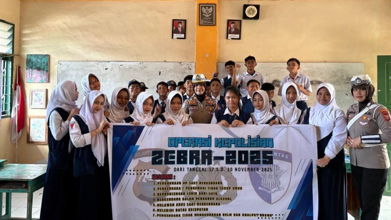 Sat Lantas Polres Parepare Berikan Edukasi Tertib Lalu Lintas kepada Pelajar SMPN 10
