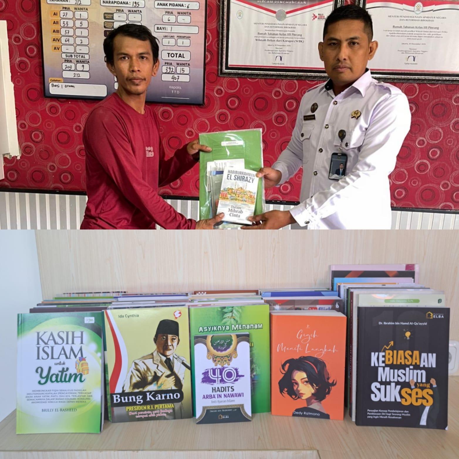 Dukung Budaya Literasi Warga Binaan, Rutan Pinrang Terima 100 Eksemplar Bantuan Buku dari Perpustakaan Nasional RI