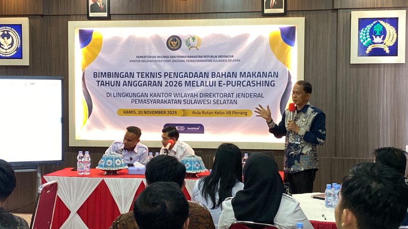 Pastikan Transparan dan Akuntabel, Rutan Pinrang jadi Tuan Rumah Bimbingan Teknis Pengadaan BAMA TA 2026