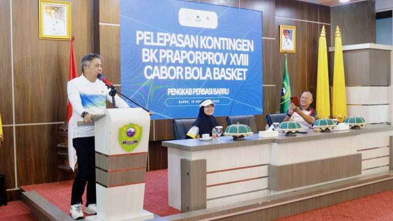 Melepas Kontingen Cabor Basket Ikuti Praporprov XVIII Sulsel, Abustan: Jaga Waktu Tidur Serta Menjaga Pola Makan dan Kebugaran