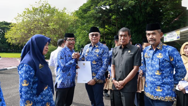 Momentum HKN, Wabup Barru Serahkan SK Pensiuan Kepada 10 ASN Purna Bakti