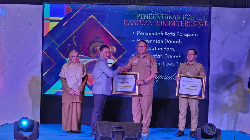 Tahun Pertama Kepemimpinan Andi Ina dan Abustan Diganjar Penghargaan Prestisius dari Kemenkumham