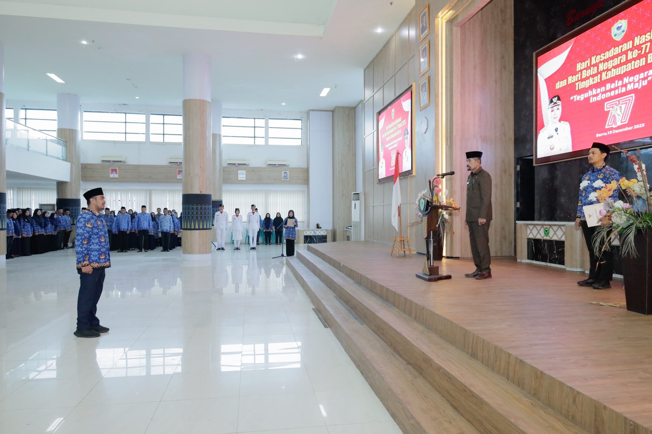 Pj Sekda Barru Pimpin Upacara HKN dirangkaikan Upacara Peringatan Hari Bela Negara ke-77