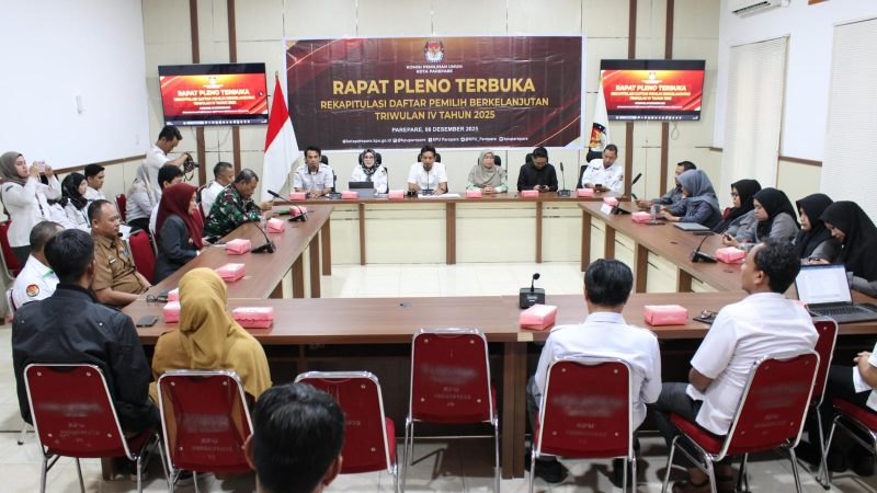 KPU Parepare Gelar Rapat Pleno Rekapitulasi Daftar Pemilih Berkelanjutan Triwulan IV Tahun 2025