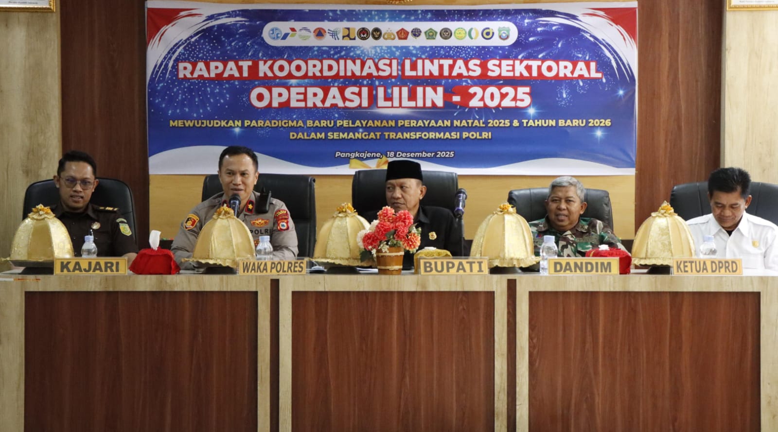 Polres bersama Forkopimda Pangkep Gelar Rapat Koordinasi Lintas Sektoral Operasi Lilin 2025