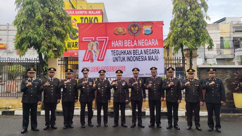 Polres Parepare Peringati Hari Bela Negara ke-77, Teguhkan Semangat Bela Negara untuk Indonesia Maju