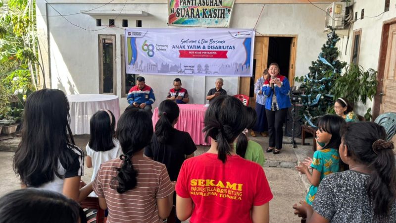 Pertamina Sulawesi Tebar Kepedulian, Santuni Anak Yatim dan Disabilitas di Bitung pada HUT ke-68 Pertamina
