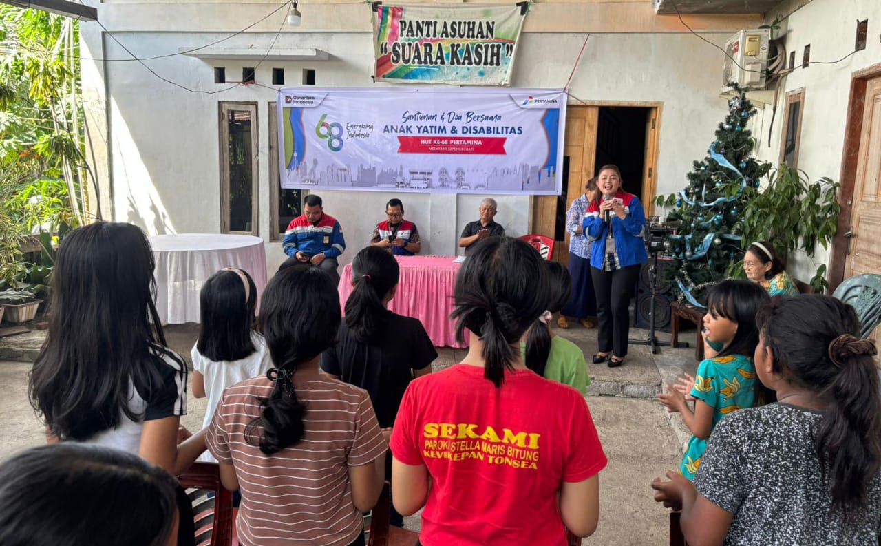 Pertamina Sulawesi Tebar Kepedulian, Santuni Anak Yatim dan Disabilitas di Bitung pada HUT ke-68 Pertamina
