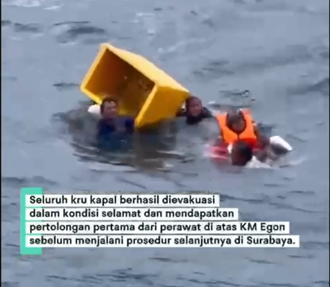 KM Egon Milik Pelni Lakukan Aksi Heroik, Selamatkan 18 Kru Kapal yang Tenggelam di Laut Jawa