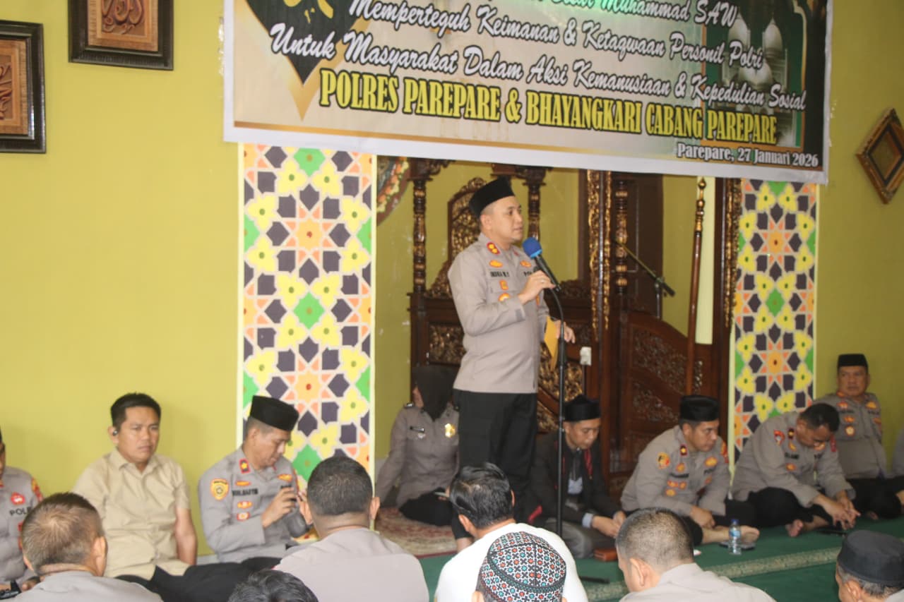Polres Parepare Gelar Peringatan Isra Miraj, Teguhkan Iman dan Ketakwaan Personel Polri