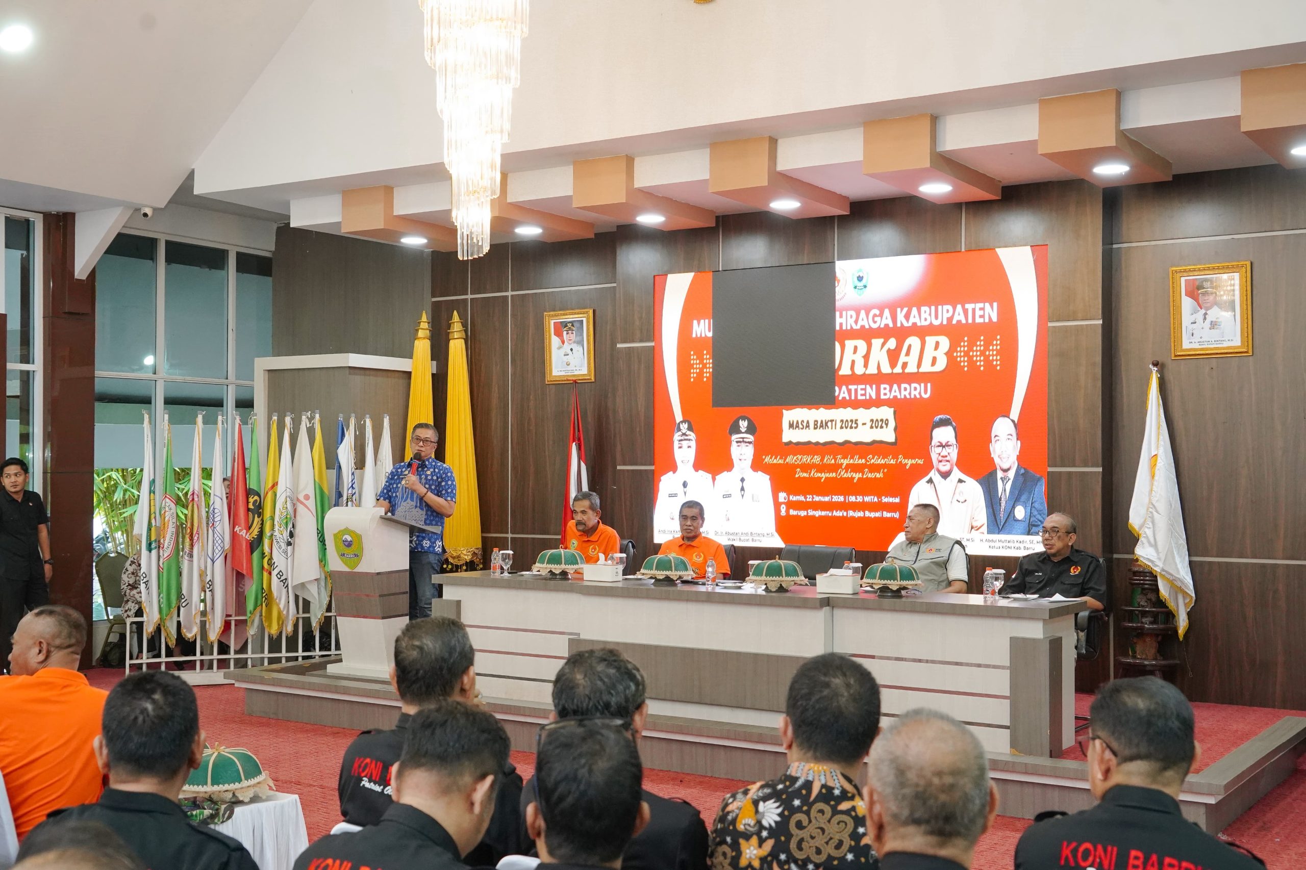 Wakil Bupati Barru Harap Ketua Koni Terpilih Satukan Seluruh Cabor Dalam Satu Visi & Semangat Kebersamaan