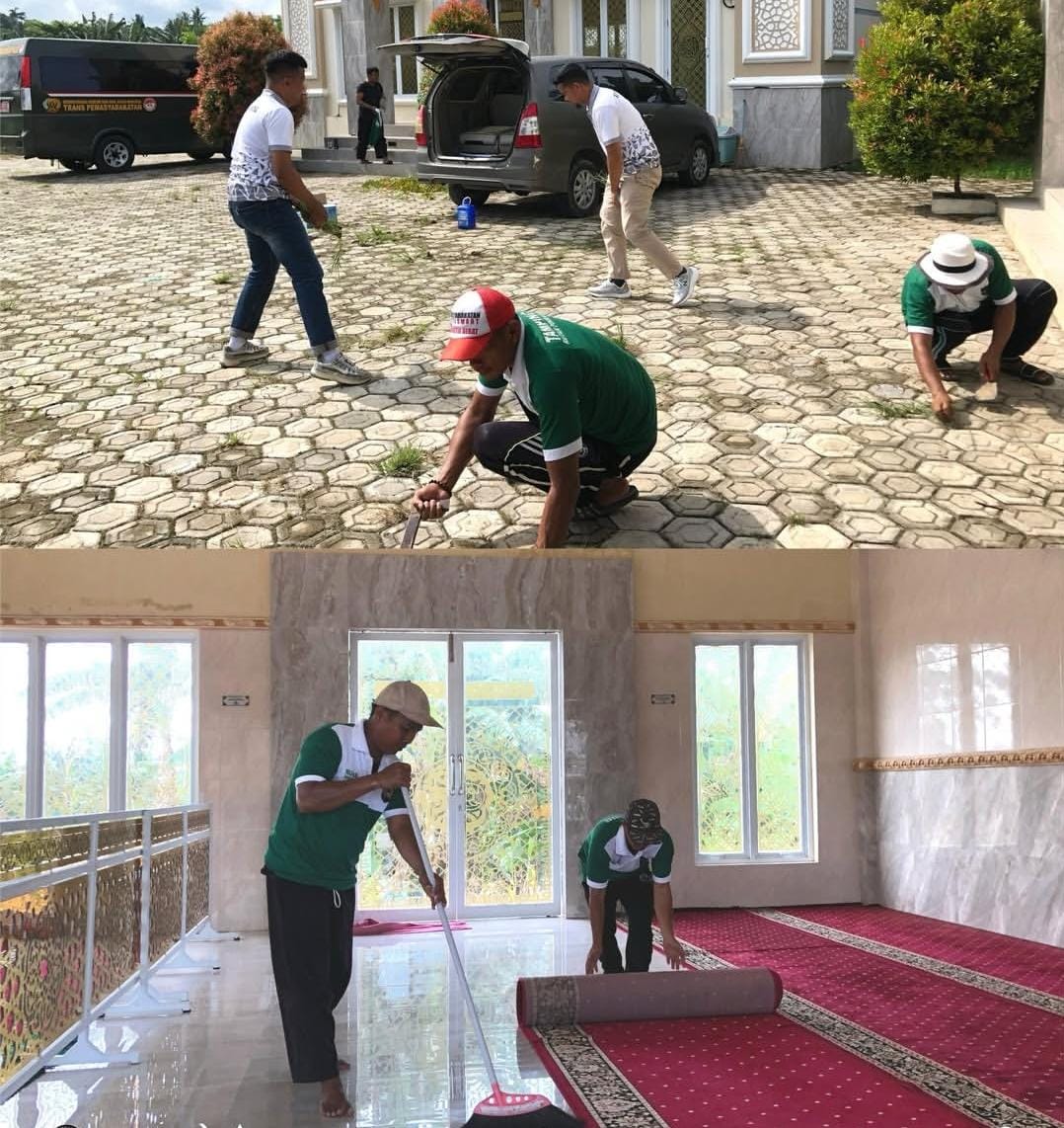 Sambut Bulan Suci Ramadan 1447 H, Petugas dan Warga Binaan Rutan Pinrang Gelar Kerja Bakti di Masjid Sekitar