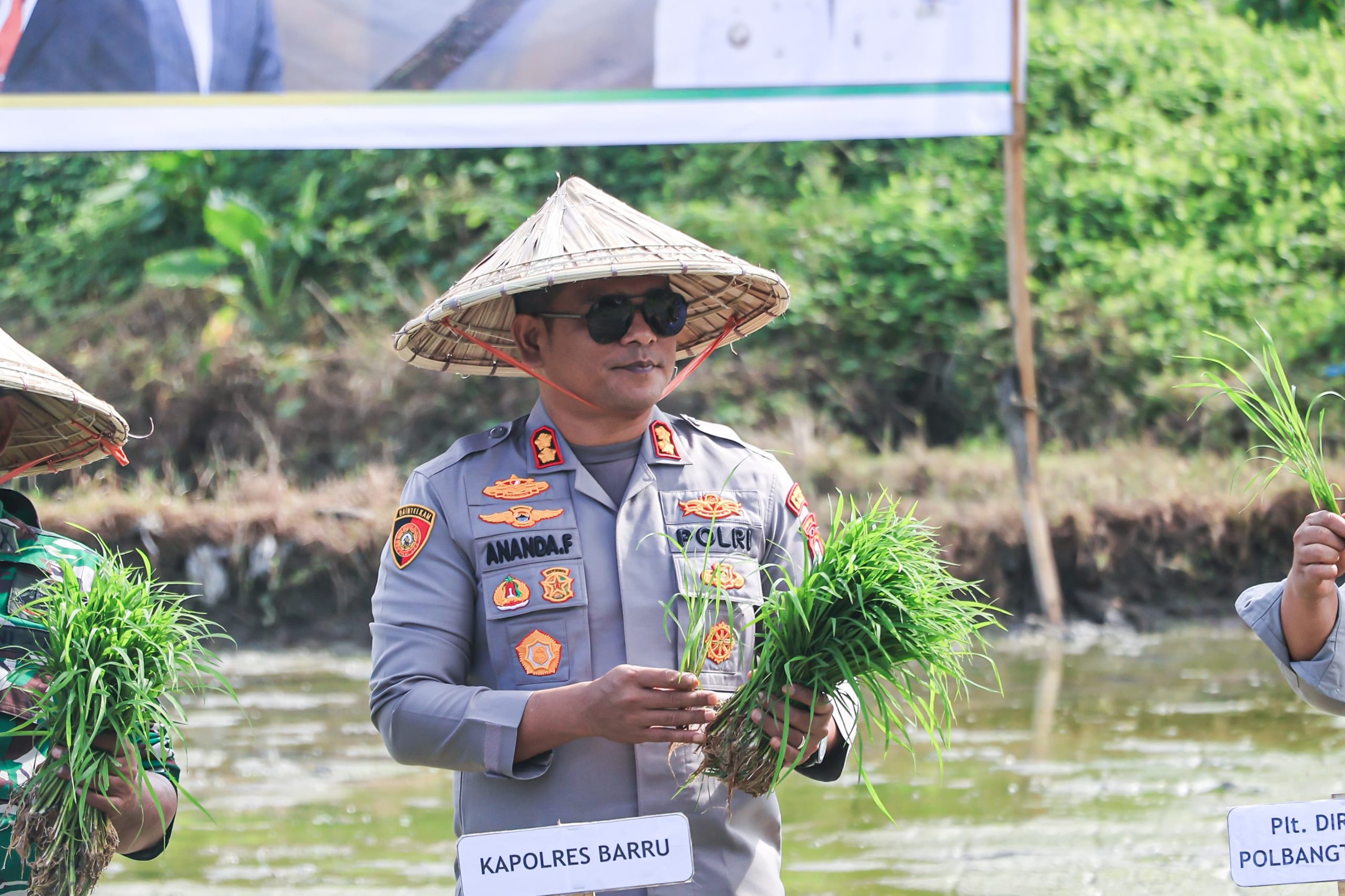 Komitmen Wujudkan Ketahanan Pangan, Polres Barru Dukung Percepatan Tanam Serentak 50 Ribu Hektar