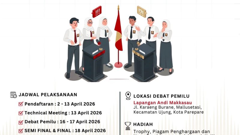 Bawaslu Parepare Gelar Kompetisi Debat Pemilu, Kolaborasi dengan PT Tinta Hijau Bersahaja