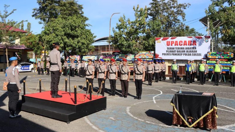 Mutasi Besar di Polres Pangkep, Kasat Reskrim, Polair, Narkoba, hingga Kapolsek Terganti