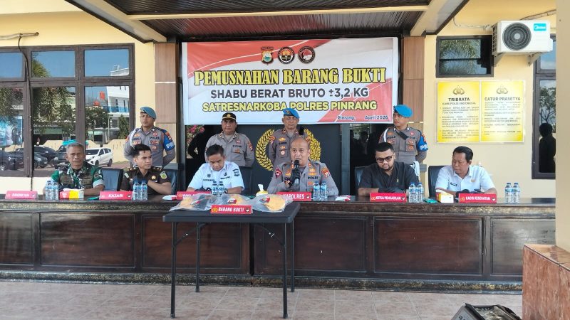 Sabu Seberat 3,2 Kg Dimusnahkan di Mapolres Pinrang
