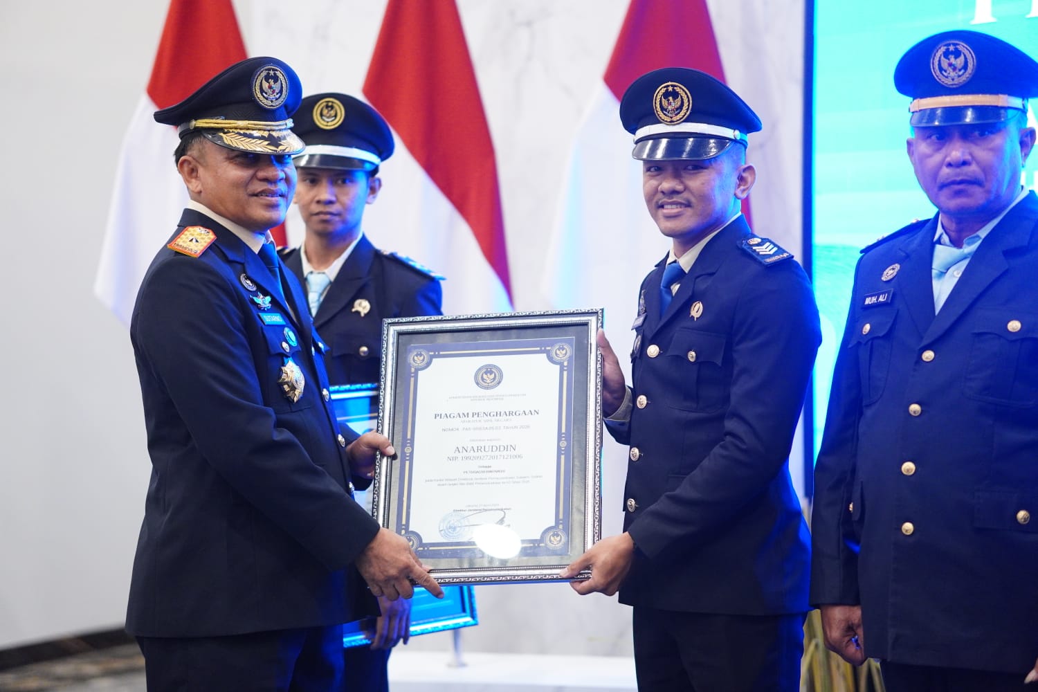 Dua Pegawai Rutan Pinrang Raih Penghargaan Ditjenpas pada Tasyakuran Hari Bakti Pemasyarakatan ke-62