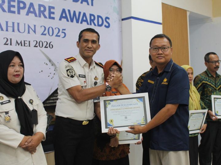 Capaian Membanggakan, Lapas Parepare Sabet Peringkat Pertama IKPA dengan Nilai 100 Sempurna