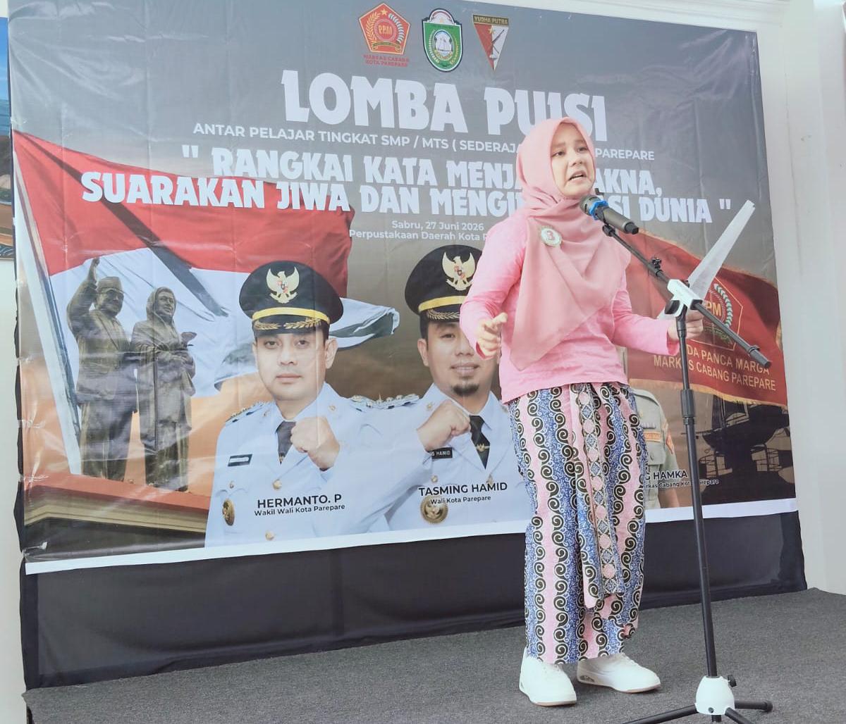 Wali Kota Dorong Pelajar Perkuat Karakter dan Cinta Tanah Air Lewat Lomba Baca Puisi PPM Parepare