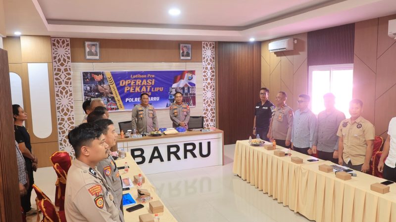 Jelang Pelatihan Pra Operasi Pekat Lipu 2026, Polres Barru Matangkan Kesiapan