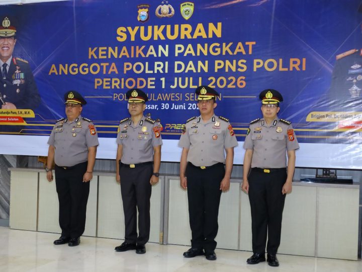 Empat Pejabat Polda Sulsel Naik Pangkat dari AKBP ke Kombes