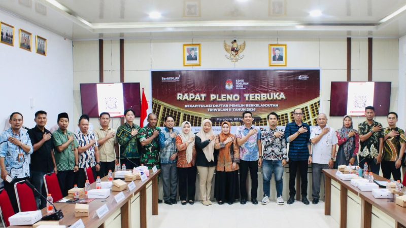KPU Parepare Tetapkan Rekapitulasi Daftar Pemilih Berkelanjutan Triwulan II Tahun 2026