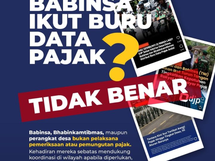 DJP Tegaskan Babinsa dan Bhabinkamtibmas Bukan Petugas Pajak
