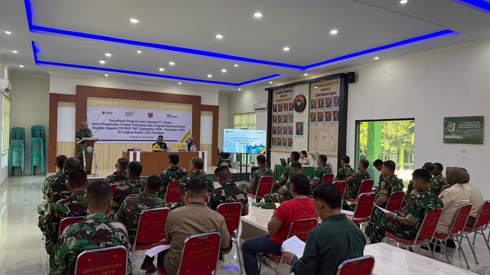 Personil Kodim 1421/Pangkep Jelang Purna Ikuti Sosialisasi Program dan Layanan PT ASABRI-Kewirausahaan
