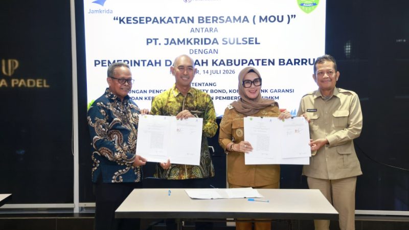 Pemkab Barru dan PT Jamkrida Sulsel Jalin Kerja Sama untuk Perkuat UMKM dan Pengadaan Barang dan Jasa