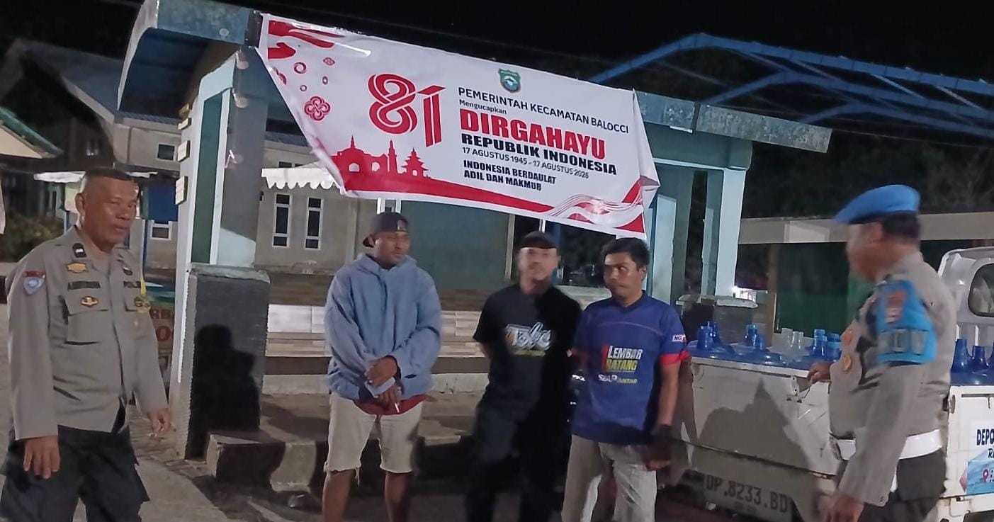 Piket Penjagaan Regu 1 Polsek Balocci Laksanakan Patroli Malam, Antisipasi Gangguan Kamtibmas
