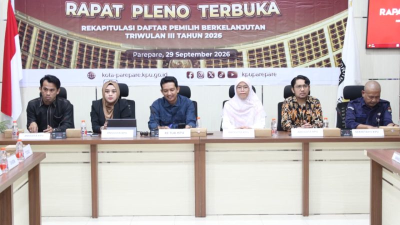KPU Parepare Tetapkan 115.870 Pemilih dalam Rapat Pleno Terbuka Rekapitulasi PDPB Triwulan III Tahun 2026