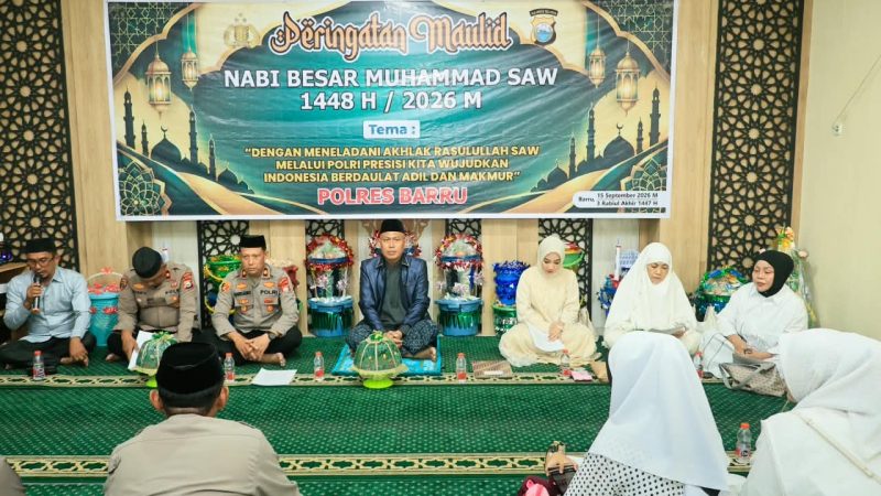 Polres Barru Peringati Maulid Nabi Muhammad SAW 1448 H, Perkuat Keteladanan dan Pengabdian Humanis