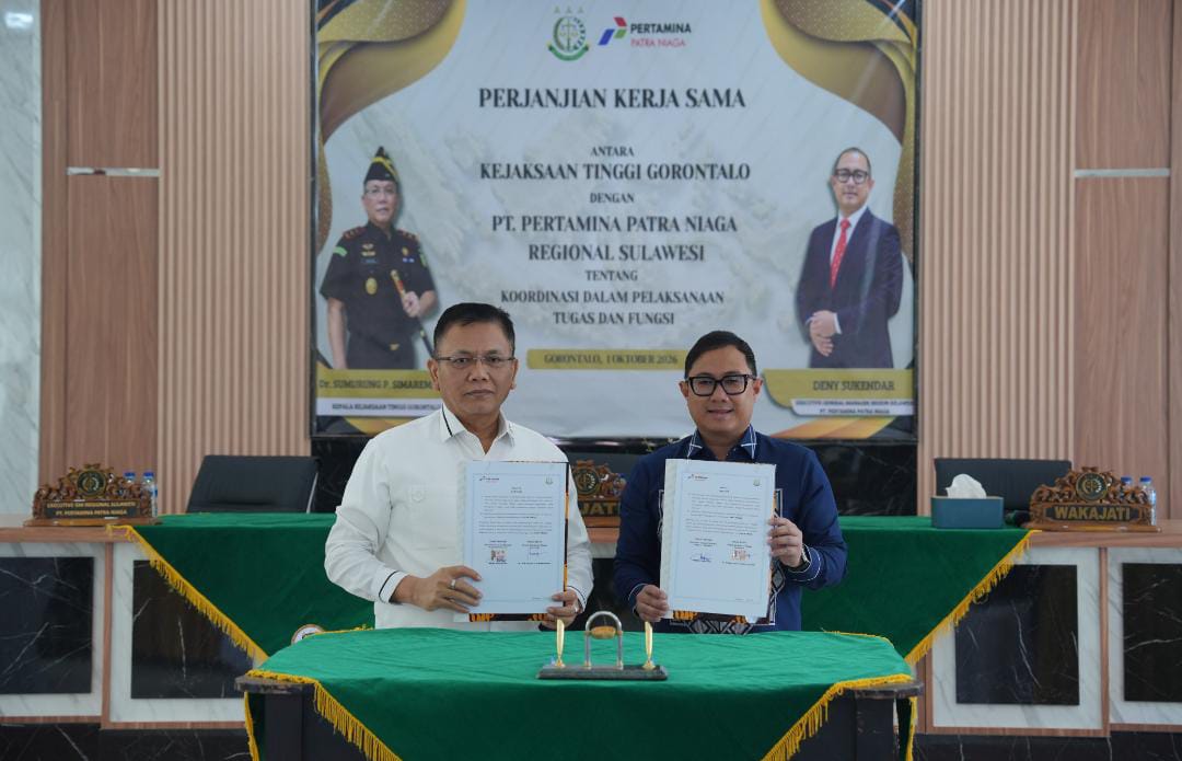 Pertamina Sulawesi dan Kejati Gorontalo Perkuat Sinergi melalui Penandatanganan Perjanjian Kerjasama