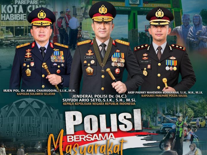Polres Parepare Pasang Tagline Polisi Bersama Masyarakat, Arah Baru Kepemimpinan Kapolri Suyudi
